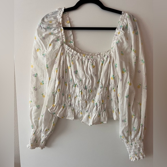 For Love & Lemons - White Eyelet Floral Top - Picture 1 of 3
